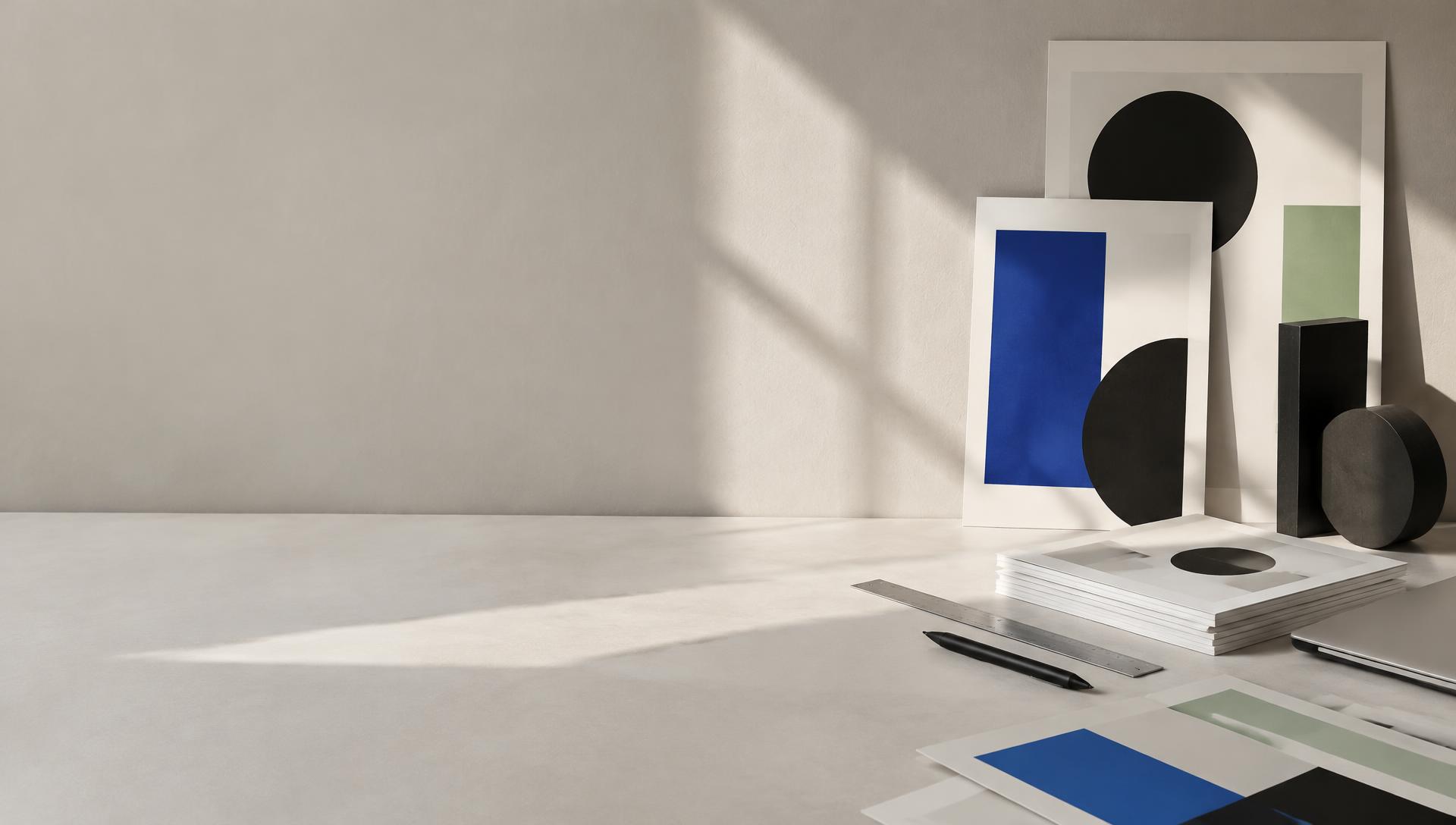 Kreativt designmaterial som illustrerar vårt arbetssätt